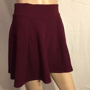 Forever 21 Burgundy Knit Miniskirt, Size S